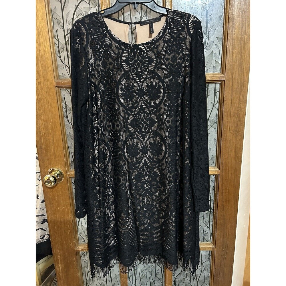BCBG “Marae” maxazria dress Black With Fringe Medium